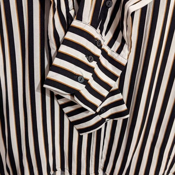 SOYA CONCEPT black and white striped button down shirt size small @E - Picture 5 of 7